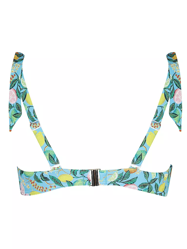 HOT STUFF | Damen Bikinioberteil mit Maschen Print | hellblau