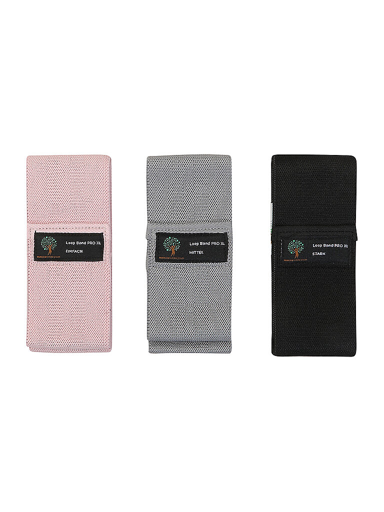 HUMANWERKSTATT Textil Loop Band Set – 3 Stärken bunt