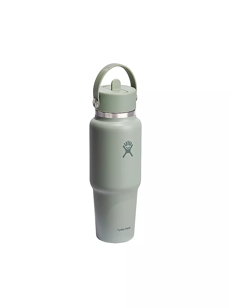 HYDRO FLASK | Trinkflasche 32oz Wide Mouth Travel Bottle with Flex Straw Cap | olive