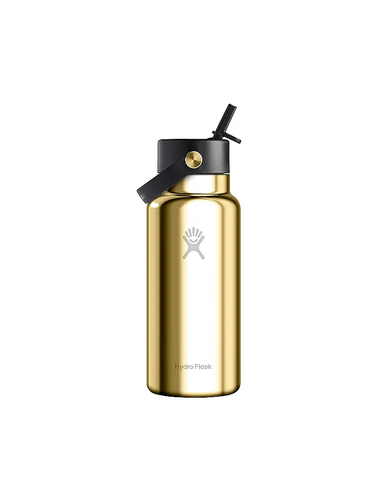 HYDRO FLASK | Trinkflasche Wide Flex Straw Limited Edition 946ml isoliert | Gold