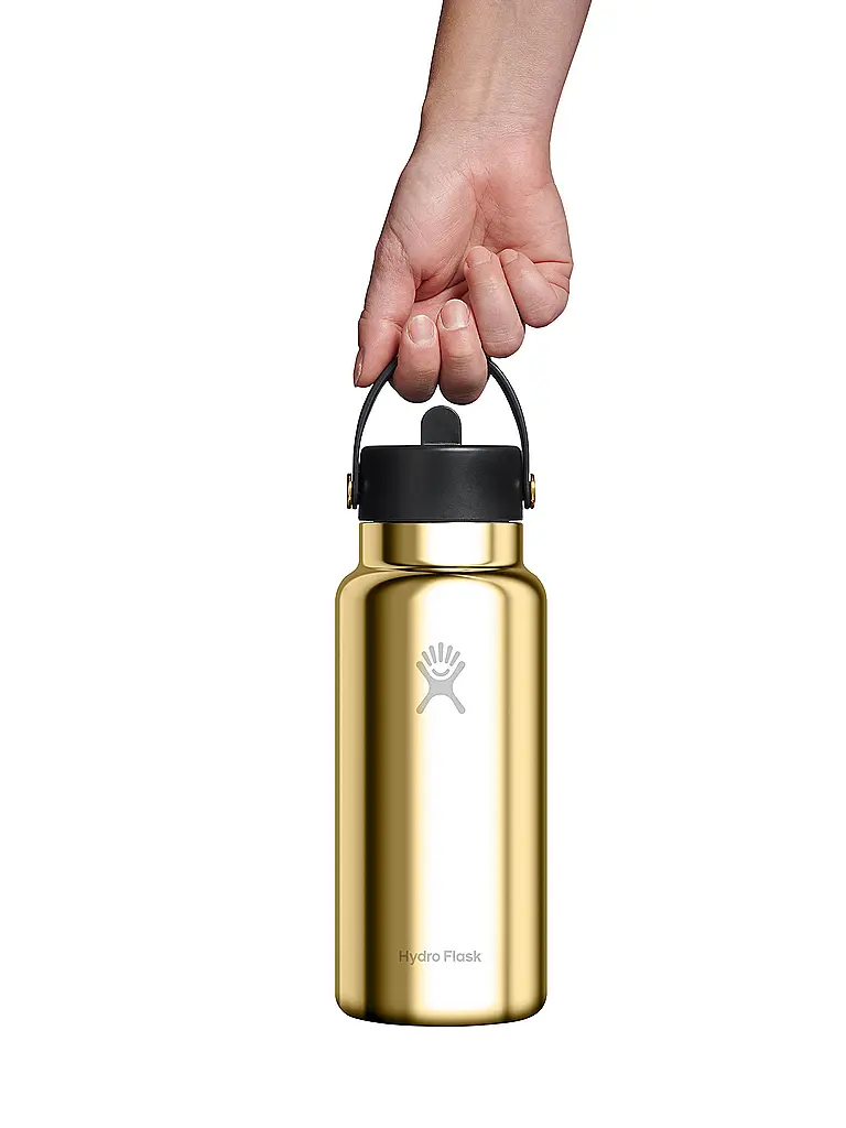 HYDRO FLASK | Trinkflasche Wide Flex Straw Limited Edition 946ml isoliert | Gold