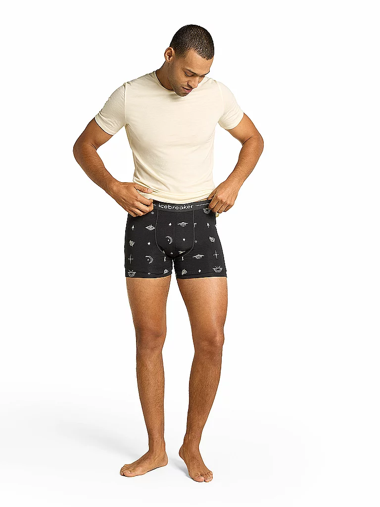 ICEBREAKER Herren Boxershorts Anatomica 150 Explore schwarz | M — Bild 3