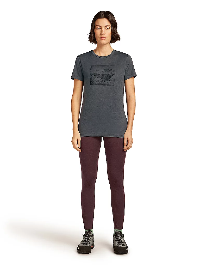 ICEBREAKER Damen Funktionsshirt Lake View 150 Tech-Lite grau | M — Bild 3