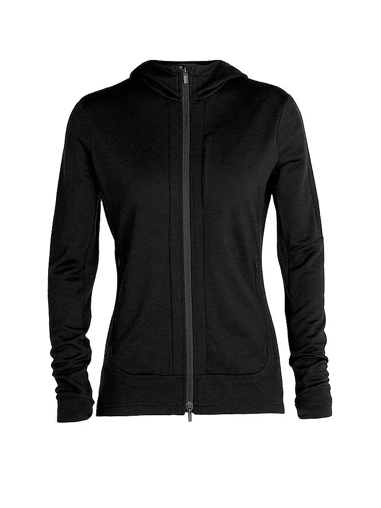 ICEBREAKER | Damen Fleecejacke Quantum III Hoodie  | schwarz
