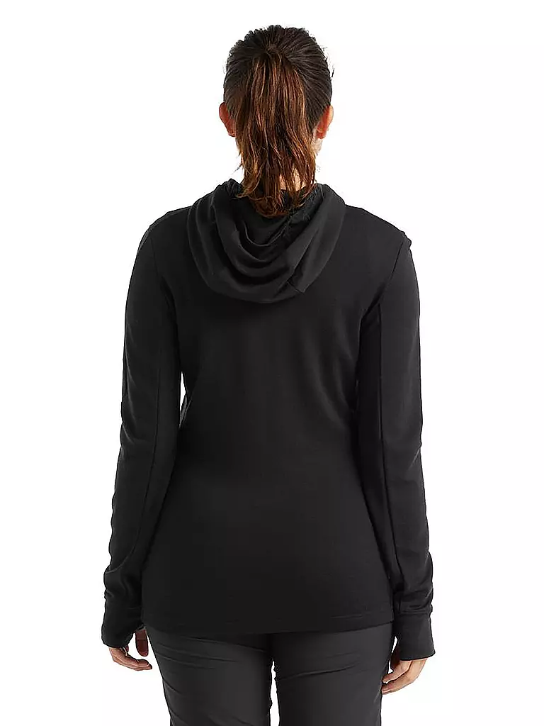 ICEBREAKER | Damen Fleecejacke Quantum III Hoodie  | schwarz