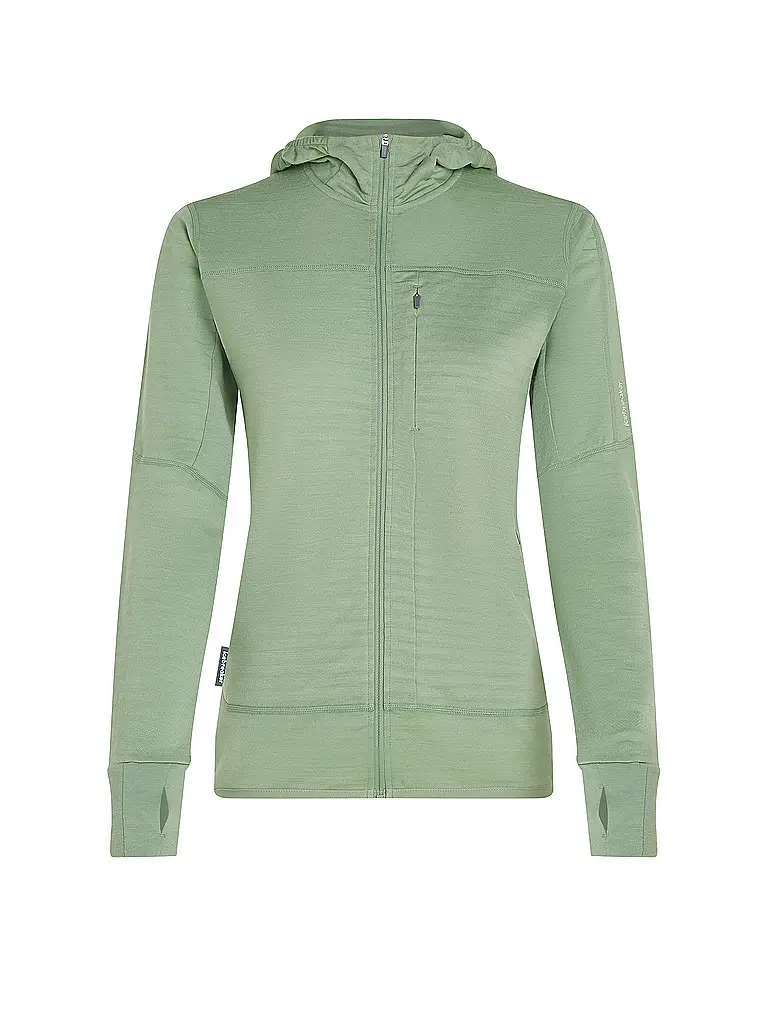 ICEBREAKER | Damen Fleecejacke Real Fleece 300 Merino Hoodie | hellgrün
