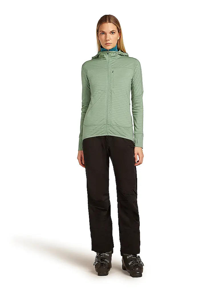 ICEBREAKER | Damen Fleecejacke Real Fleece 300 Merino Hoodie | hellgrün