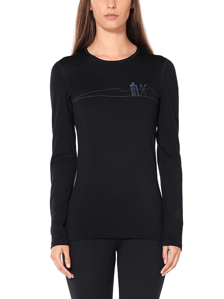 ICEBREAKER | Damen Funktionsshirt Merino 200 Oasis Long Sleeve Crewe | schwarz