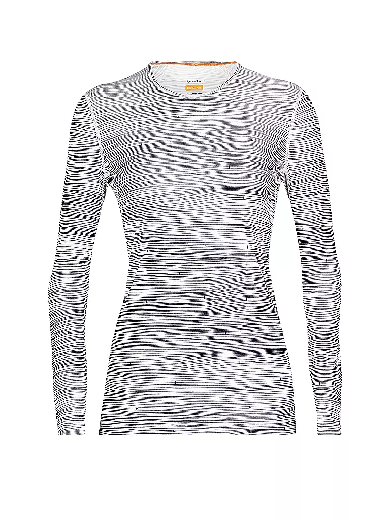 ICEBREAKER | Damen Funktionsshirt Merino 200 Oasis Ski Stripes | hellgrau