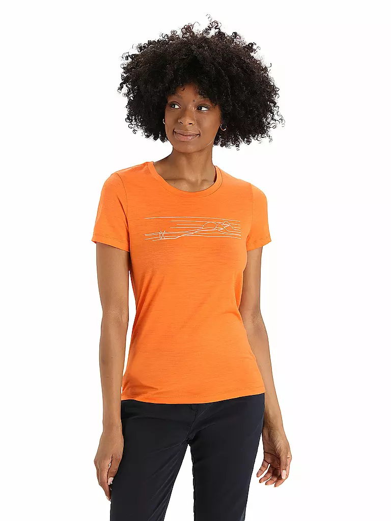 ICEBREAKER | Damen Funktionsshirt Merino Tech Lite 150 | orange