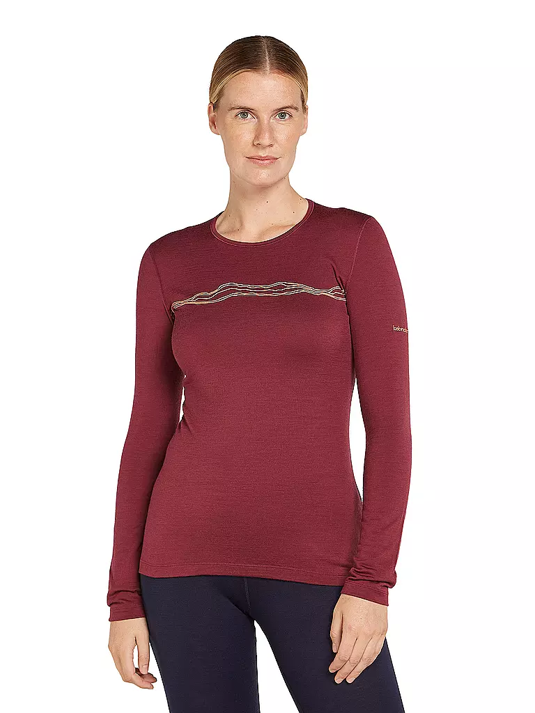 ICEBREAKER | Damen Funktionsshirt Mountain Pulse 200 | dunkelrot