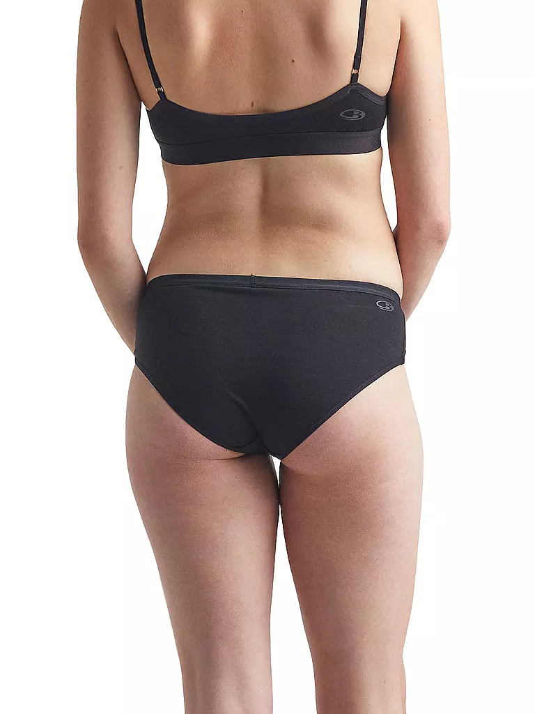 ICEBREAKER | Damen Slip Merino Siren Hipkini | schwarz