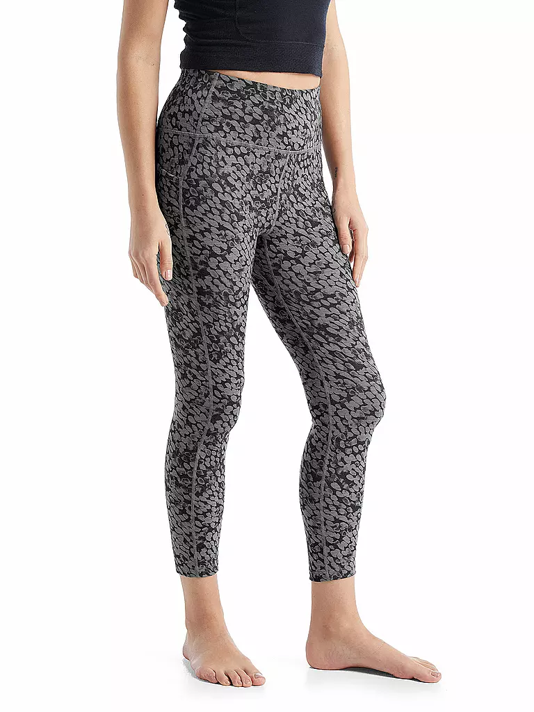 ICEBREAKER | Damen Tight Merino Fastray High Rise Forest Shadows  | grau