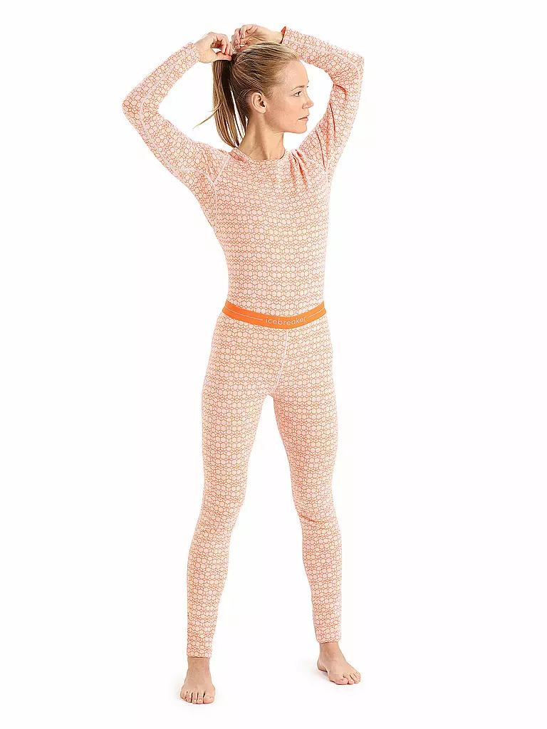 ICEBREAKER | Damen Unterzieh Tight Merino 250 Vertex Alpine Geo | orange