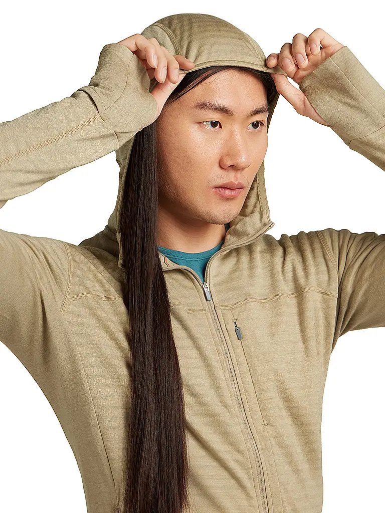 ICEBREAKER | Herren Fleecejacke Real Fleece 300 Merino Hoodie | beige