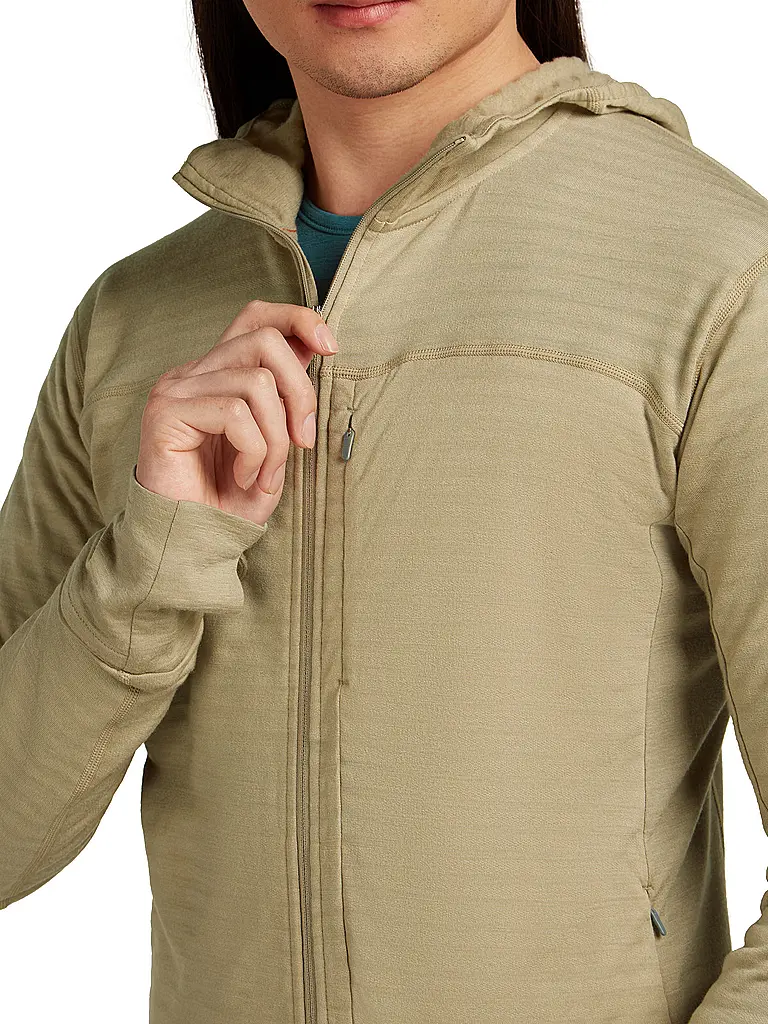 ICEBREAKER | Herren Fleecejacke Real Fleece 300 Merino Hoodie | beige