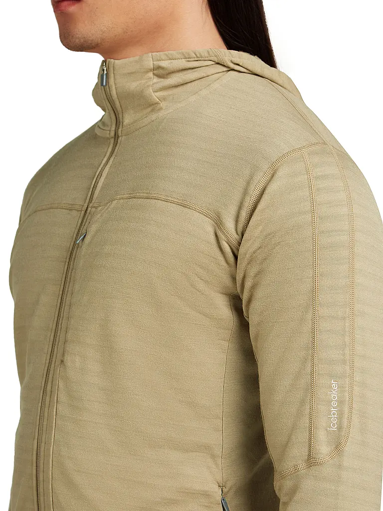 ICEBREAKER | Herren Fleecejacke Real Fleece 300 Merino Hoodie | beige