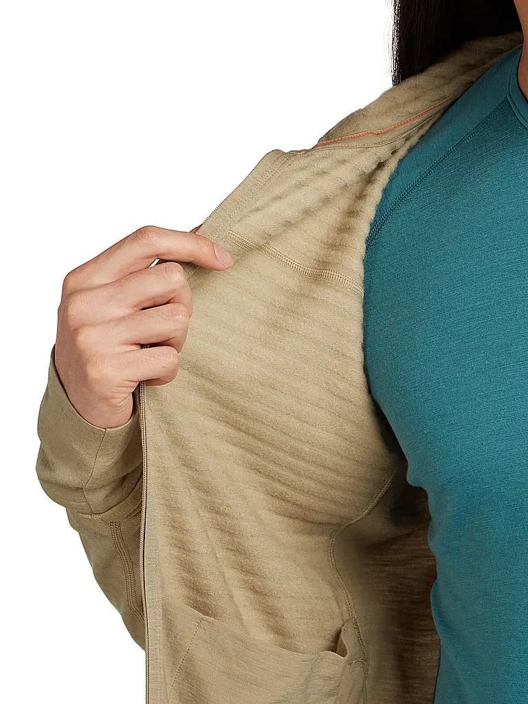 ICEBREAKER | Herren Fleecejacke Real Fleece 300 Merino Hoodie | beige