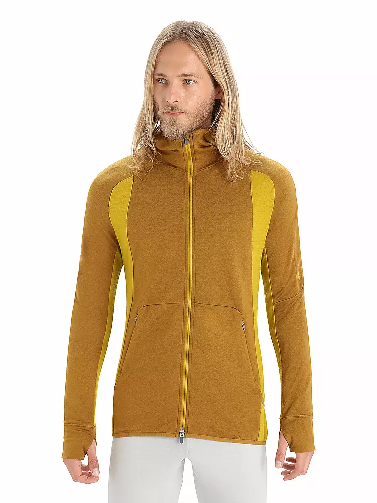 ICEBREAKER | Herren Fleecejacke ZoneKnit™ LS Zip Hoodie | camel