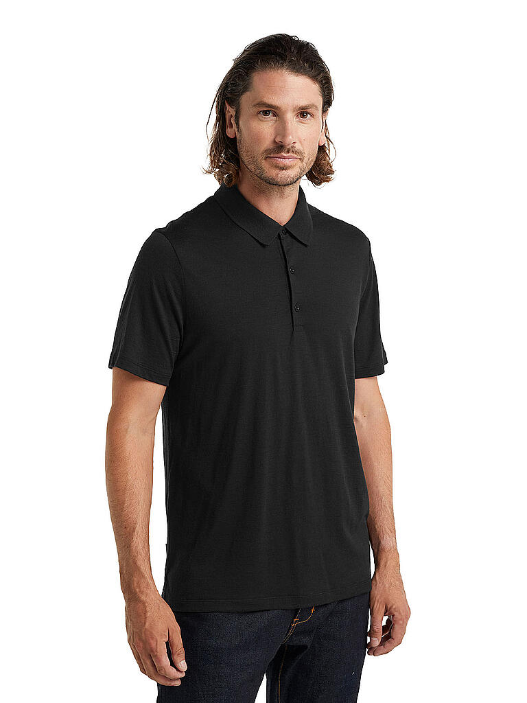 ICEBREAKER | Herren Funktionspolo Merino Tech Lite | schwarz