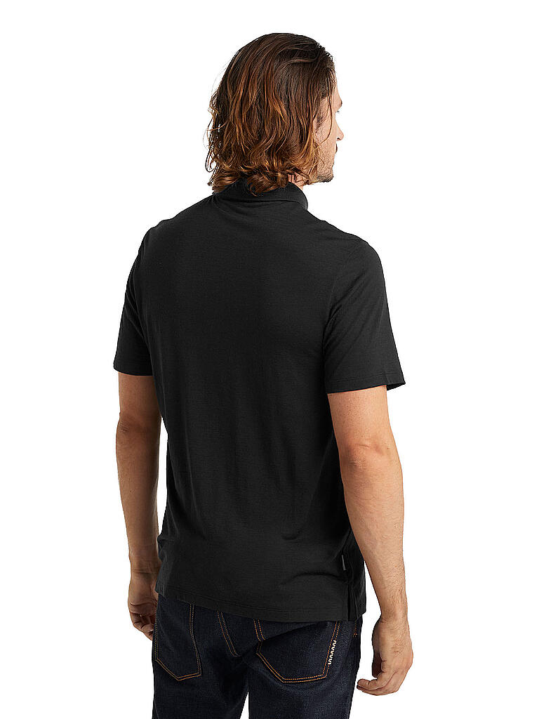 ICEBREAKER | Herren Funktionspolo Merino Tech Lite | schwarz