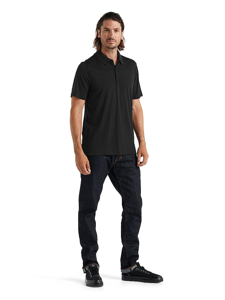 ICEBREAKER | Herren Funktionspolo Merino Tech Lite | schwarz