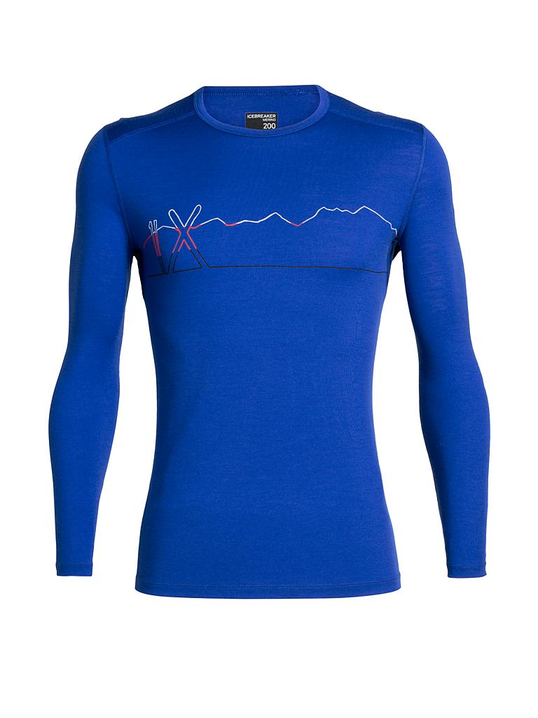 ICEBREAKER | Herren Funktionsshirt Merino 200 Oasis Long Sleeve Crewe Single Line Ski | blau
