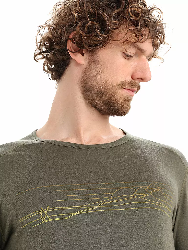 ICEBREAKER | Herren Funktionsshirt Merino 200 Oasis Ski Stripes | olive