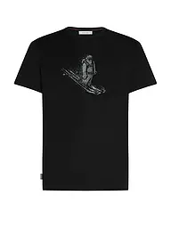 ICEBREAKER | Herren Funktionsshirt Skiing Yeti 150 Merino Druck | Schwarz