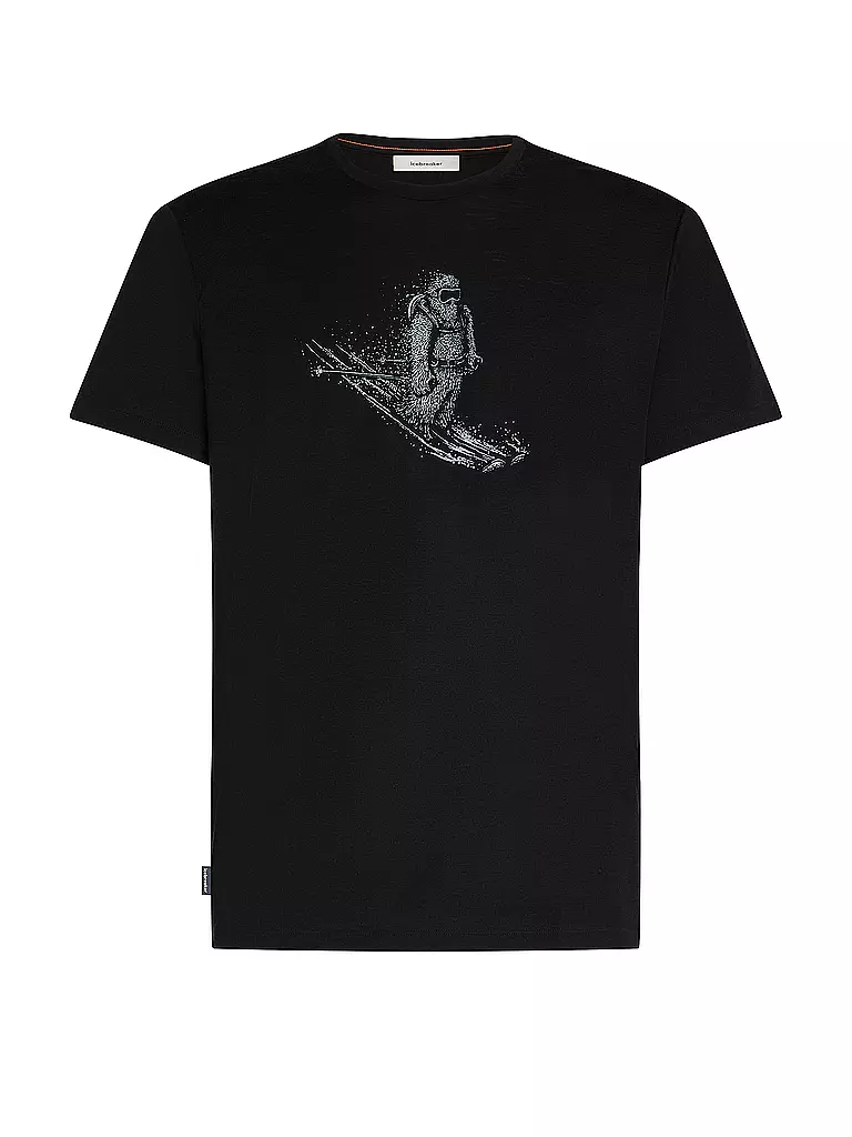 ICEBREAKER | Herren Funktionsshirt Skiing Yeti 150 Merino Druck | Schwarz