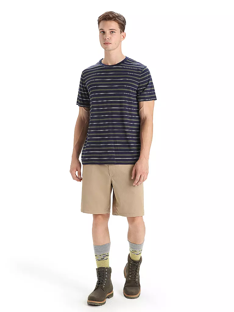 ICEBREAKER | Herren Funktionsshirt Wave Stripe | dunkelblau