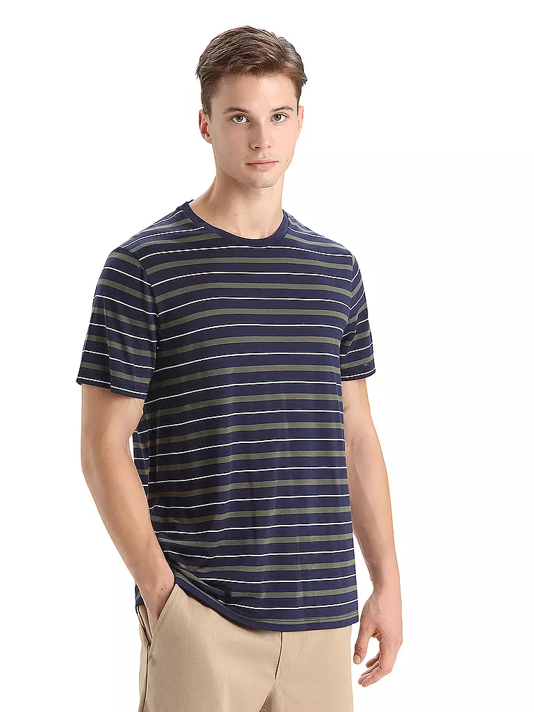 ICEBREAKER | Herren Funktionsshirt Wave Stripe | dunkelblau