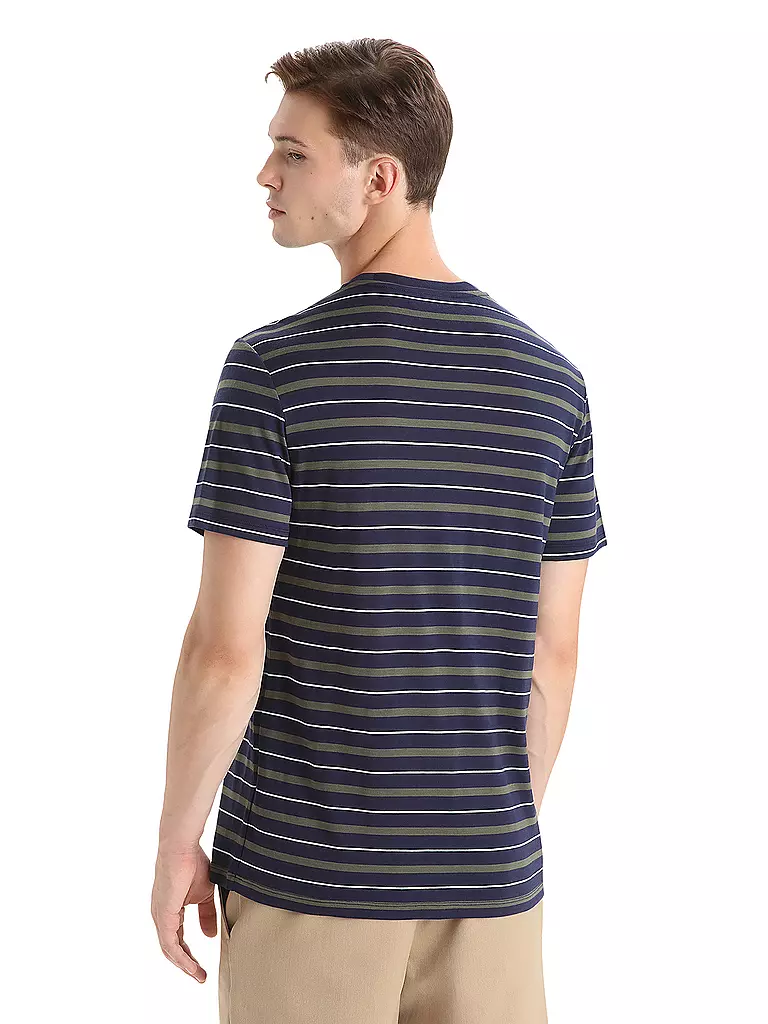 ICEBREAKER | Herren Funktionsshirt Wave Stripe | dunkelblau