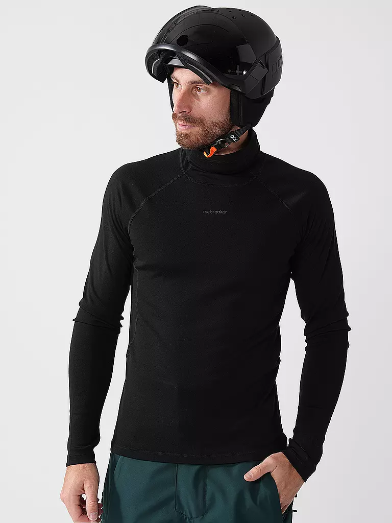 ICEBREAKER | Herren Unterziehshirt Merinofine Polar 300 Rollneck | schwarz