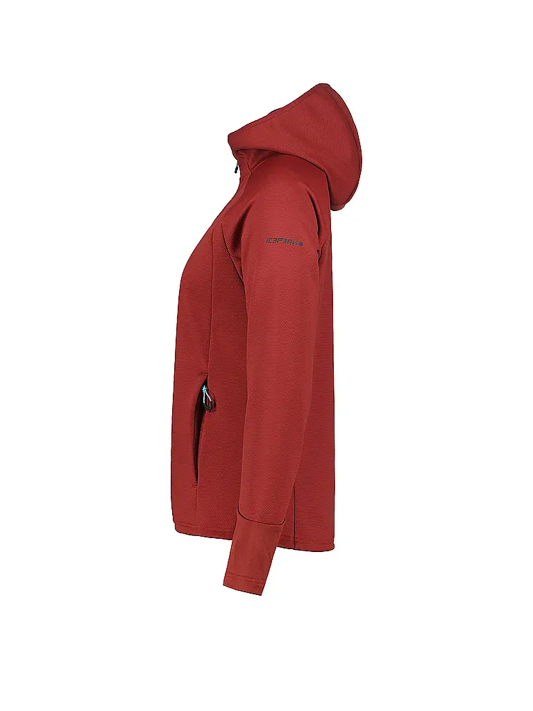 ICEPEAK | Damen Fleecejacke Dahlen Hoodie | dunkelrot