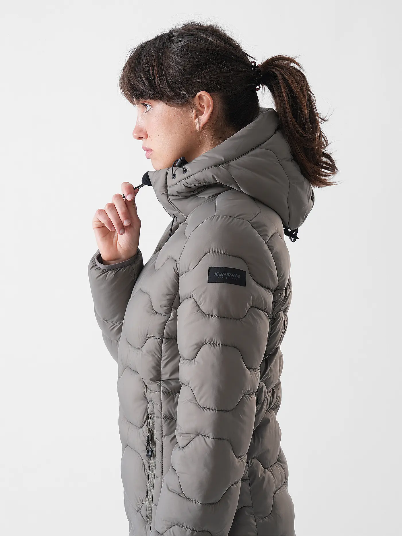 ICEPEAK | Damen Iso Wintermantel Hoodie | olive