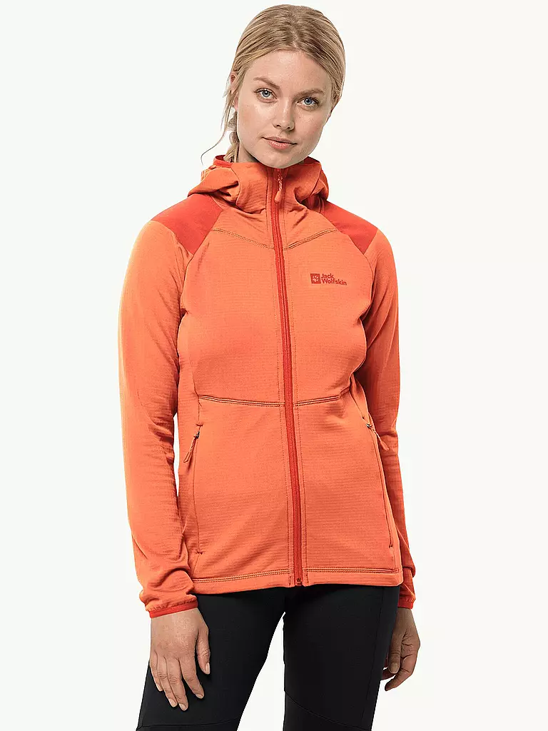 JACK WOLFSKIN | Damen Fleecejacke Kolbenberg Hooded | koralle