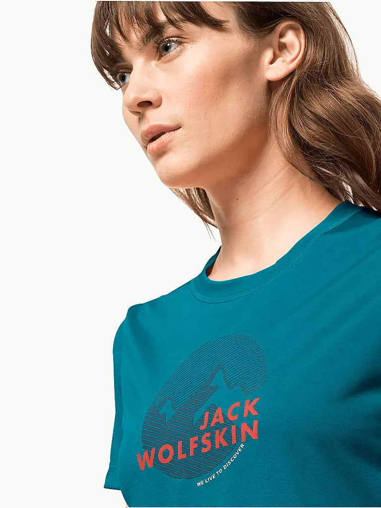 JACK WOLFSKIN | Damen Funktionsshirt Hiking Graphic  | türkis