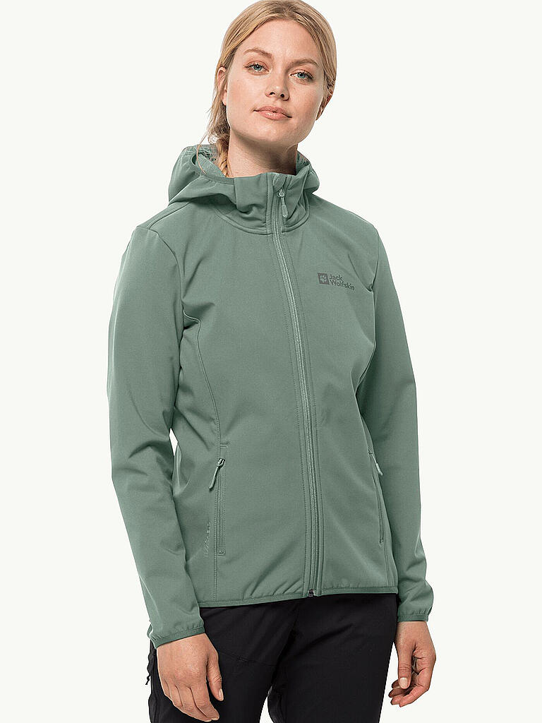 JACK WOLFSKIN Damen Softshelljacke Bornberg Hoodie olive