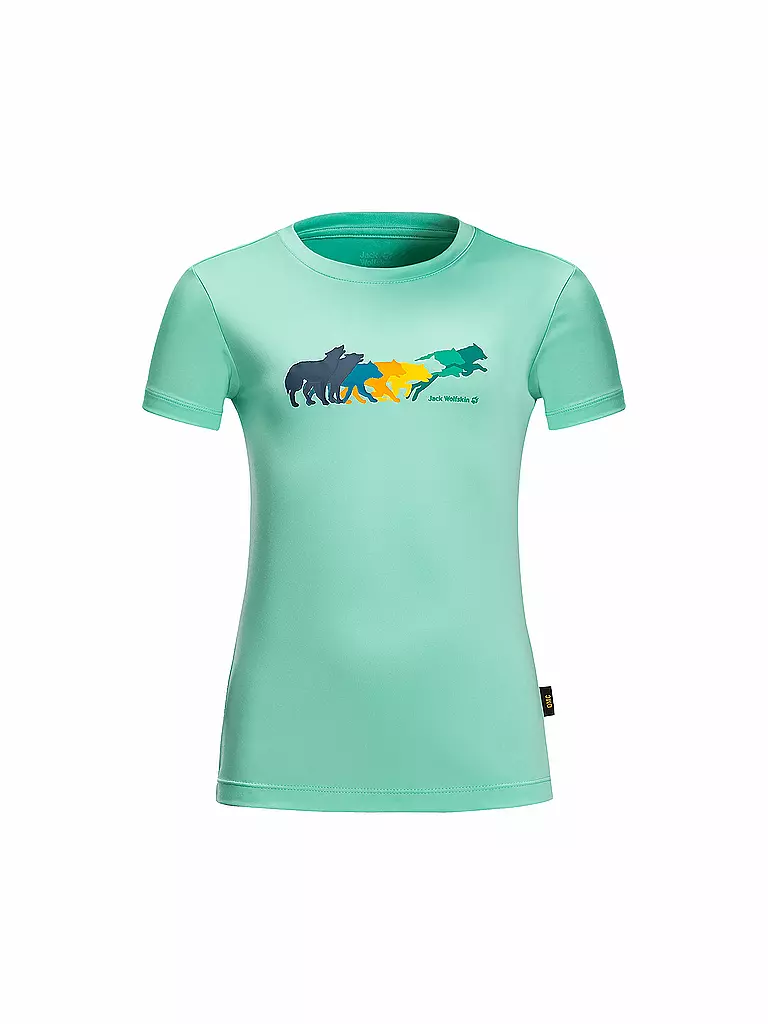 mint WOLFSKIN Wolf Jumping T-Shirt Mädchen JACK