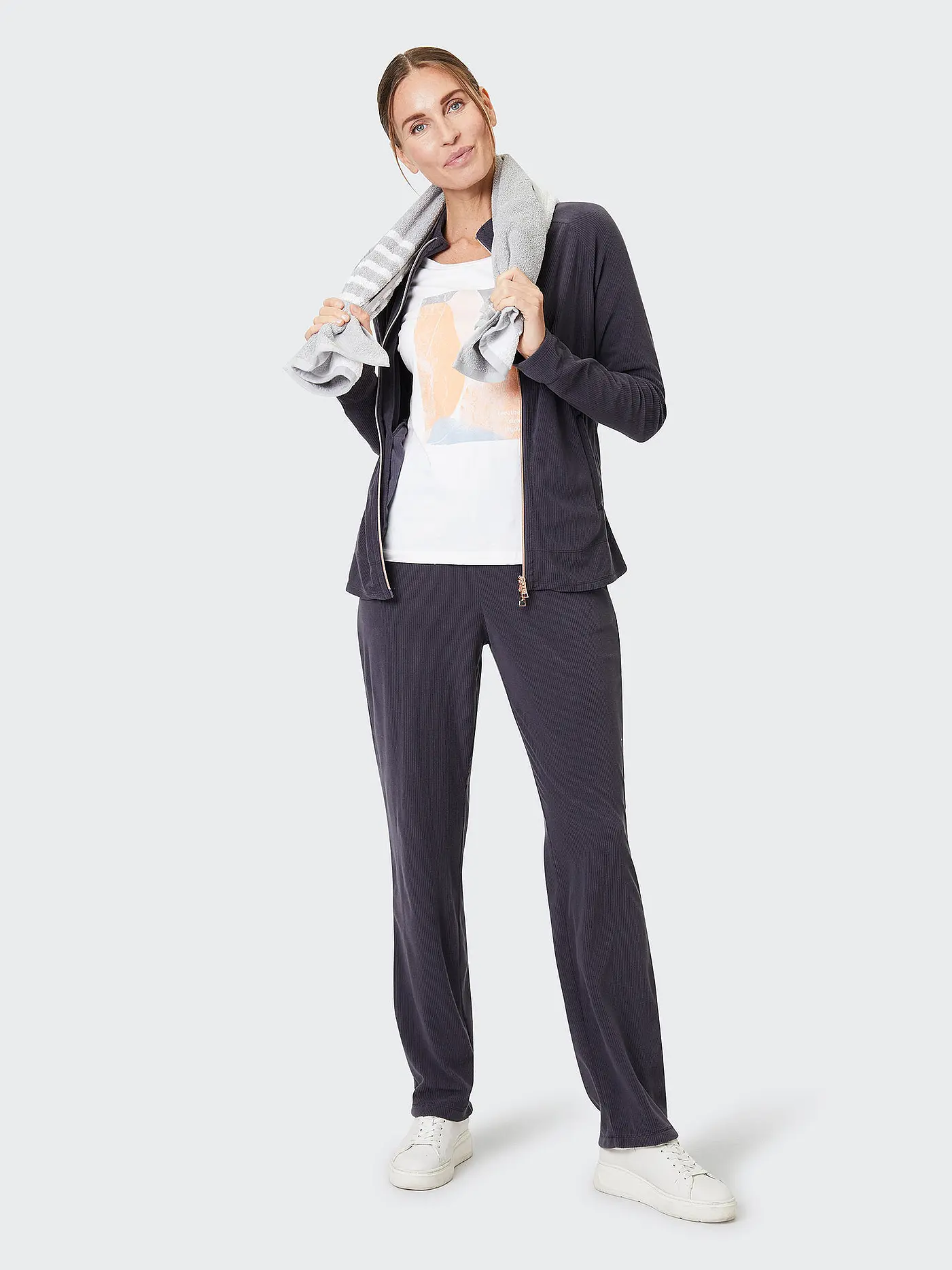 JOY SPORTSWEAR | DAmen Fleecejacke Josy Cord | dunkelblau