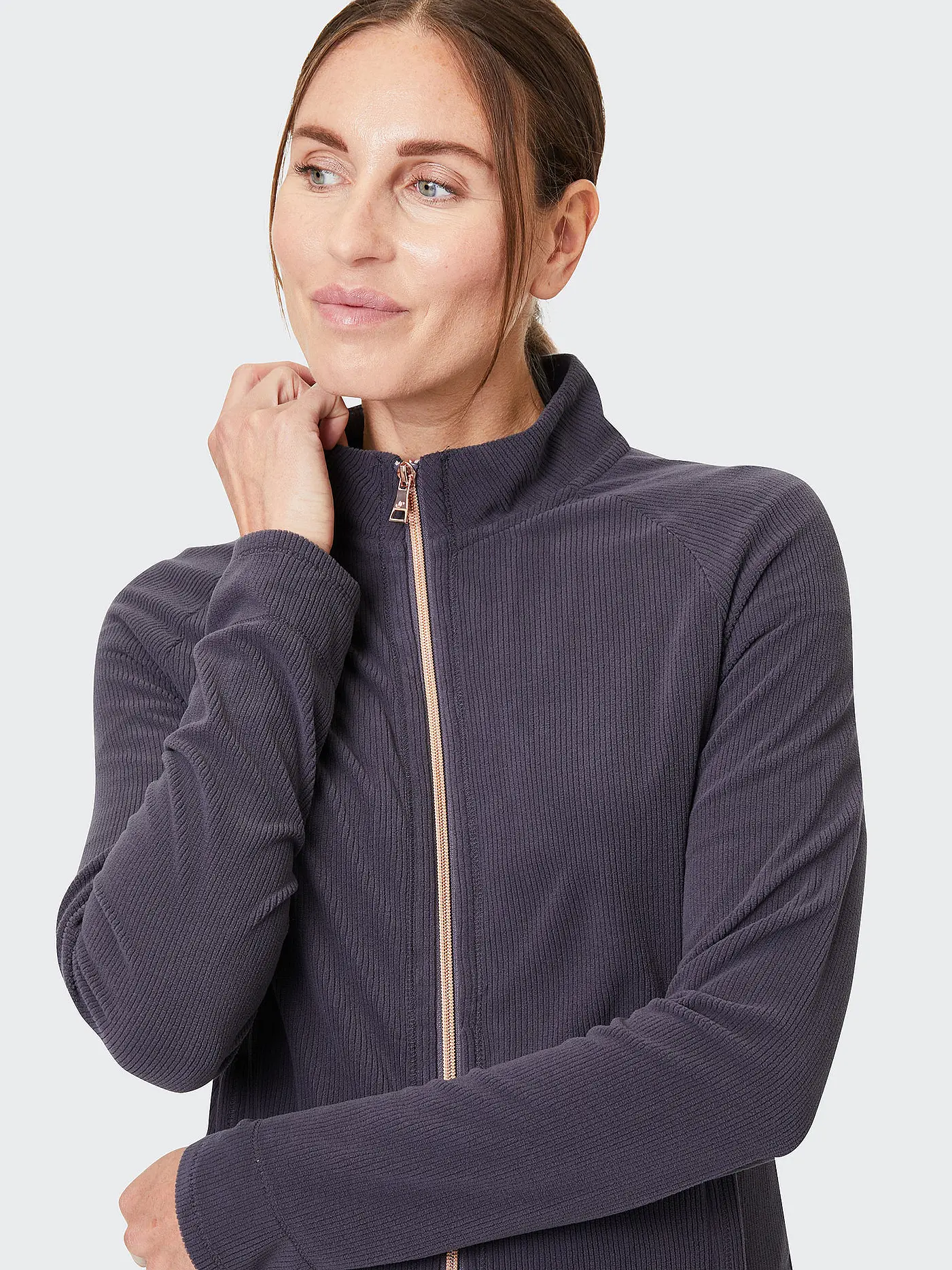 JOY SPORTSWEAR | DAmen Fleecejacke Josy Cord | dunkelblau