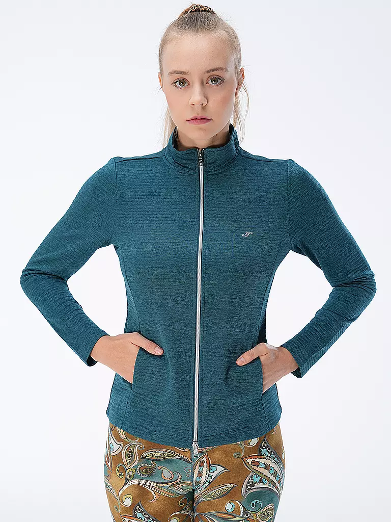 JOY | Damen Fitnessjacke Peggy | petrol