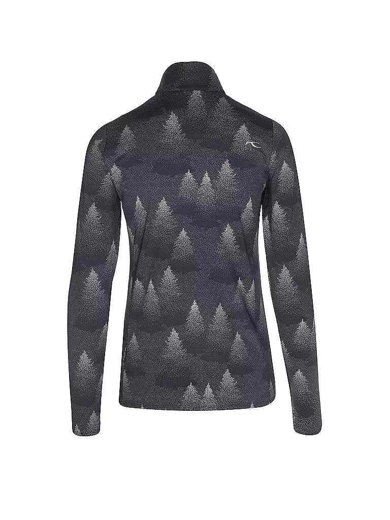 KJUS | Damen Unterzieh Zipshirt Motion Print | schwarz