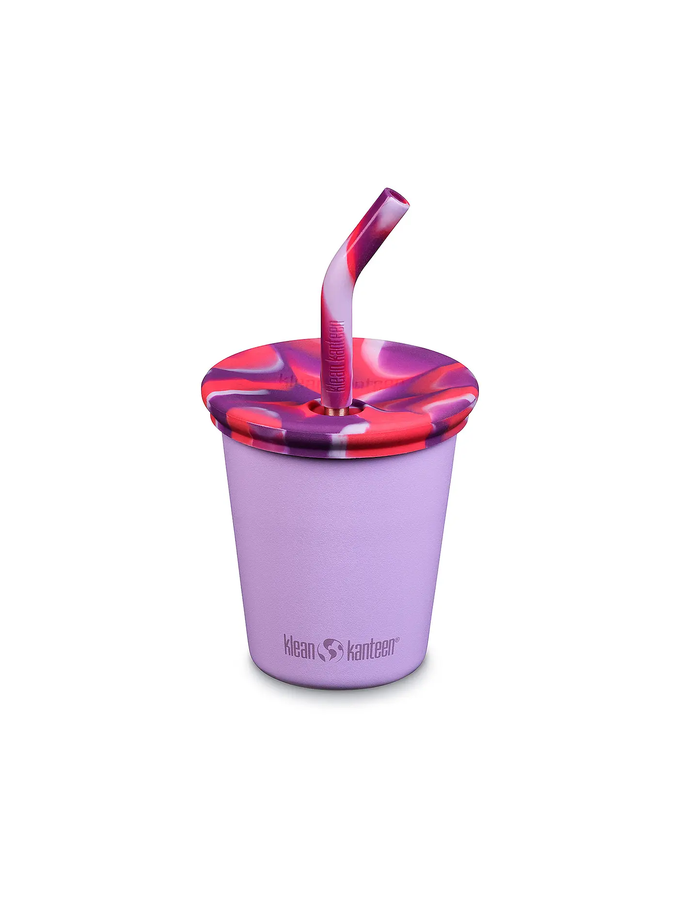KLEAN KANTEEN | Edelstahl Trinkbecher Kid Cup 296ml mit Deckel und Trinkhalm | lila