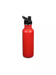 KLEAN KANTEEN | Edelstahl Trinkflasche Classic 800ml Sport Cap Hawaiian Ocean | rot