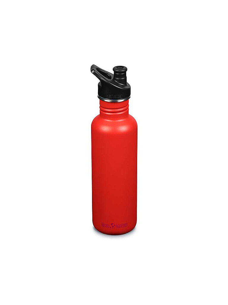 KLEAN KANTEEN | Edelstahl Trinkflasche Classic 800ml Sport Cap Tiger Lily | rot