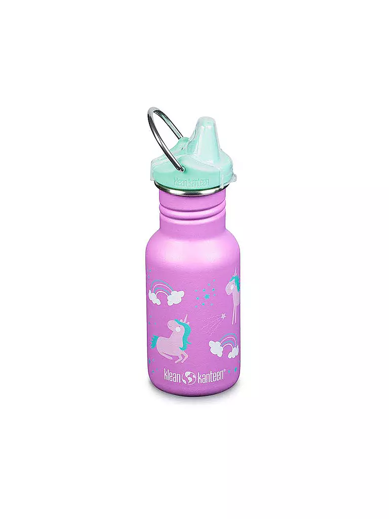 KLEAN KANTEEN | Kinder Trinkflasche Classic einwandig 12 oz (355 ml) mit Sippy Cap | lila