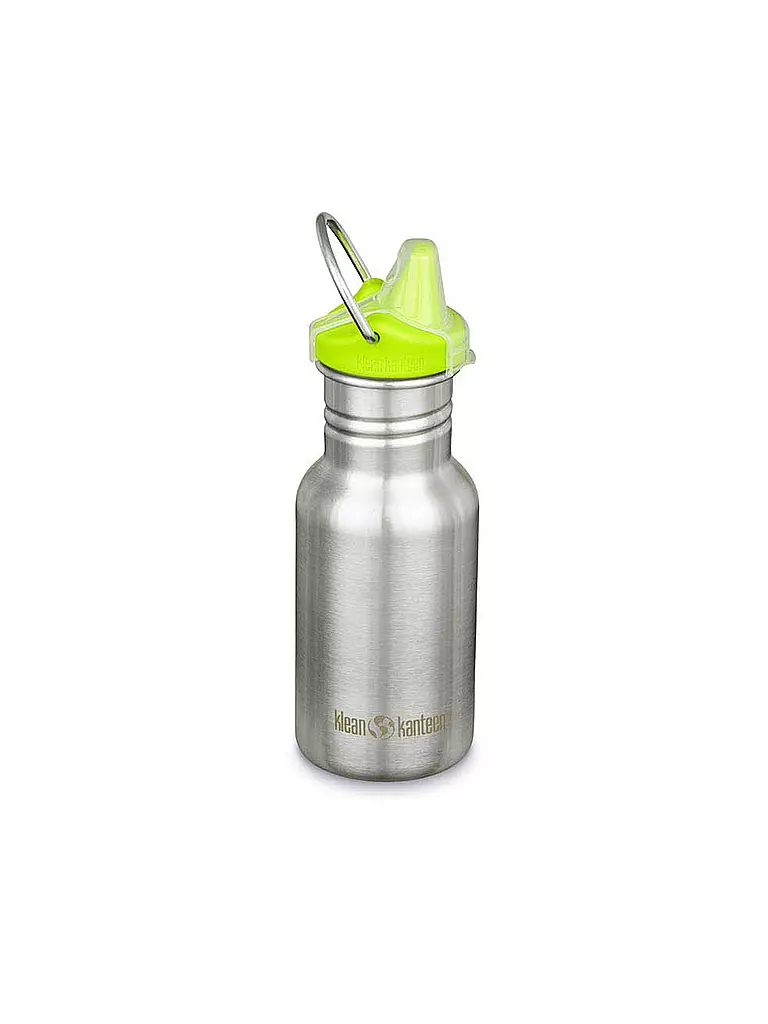 KLEAN KANTEEN | Kinder Trinkflasche Classic einwandig 12 oz (355 ml) mit Sippy Cap | silber