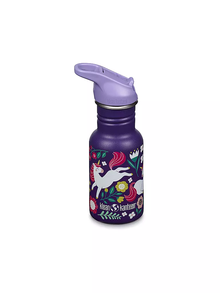 KLEAN KANTEEN | Kinder Trinkflasche Flip Seal Sport Cap Wistraw 355ml | lila